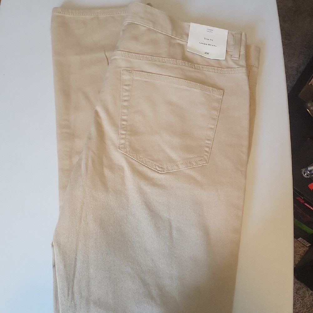 H&M Slim Fit Jeans, Recycled Cotton, Size 34" x 30" NWT